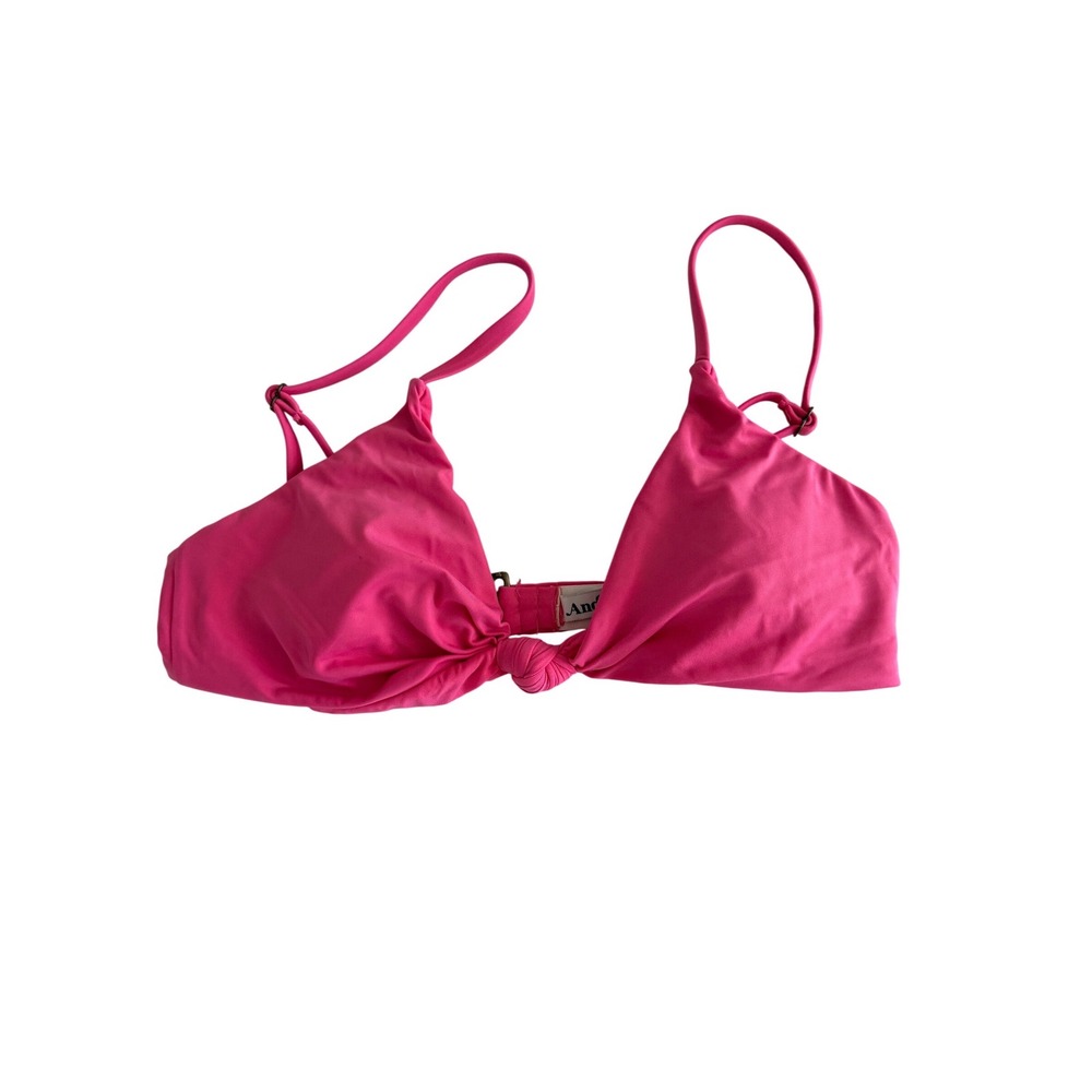 Andie Swim Hot Pink Knotted‎ Front Bikini Top Adjustable Straps AT189-ROU Small